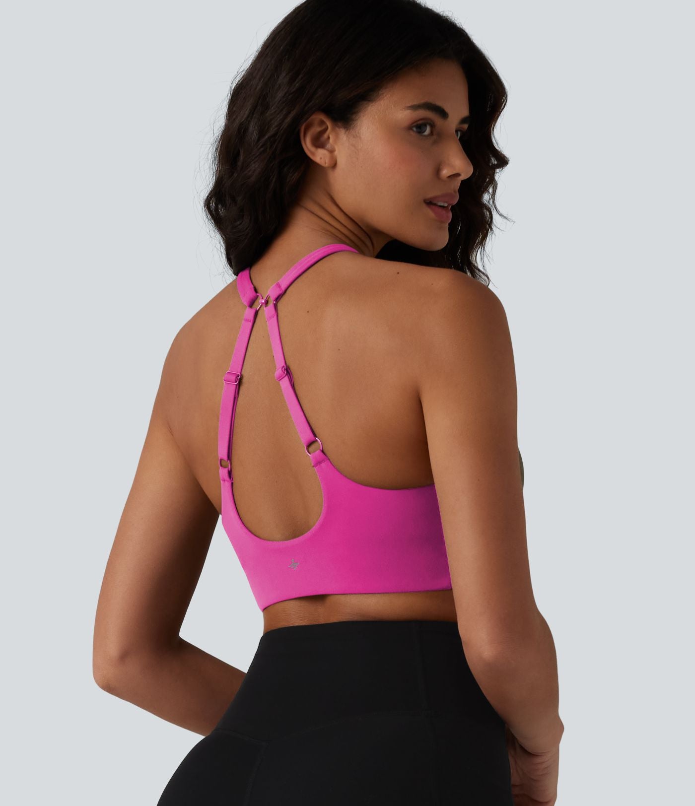Brassière de sport SoftlyZero™ à maintien léger, dos nu, bretelles réglables, col en U, brassière intégrée bonnets B-DD