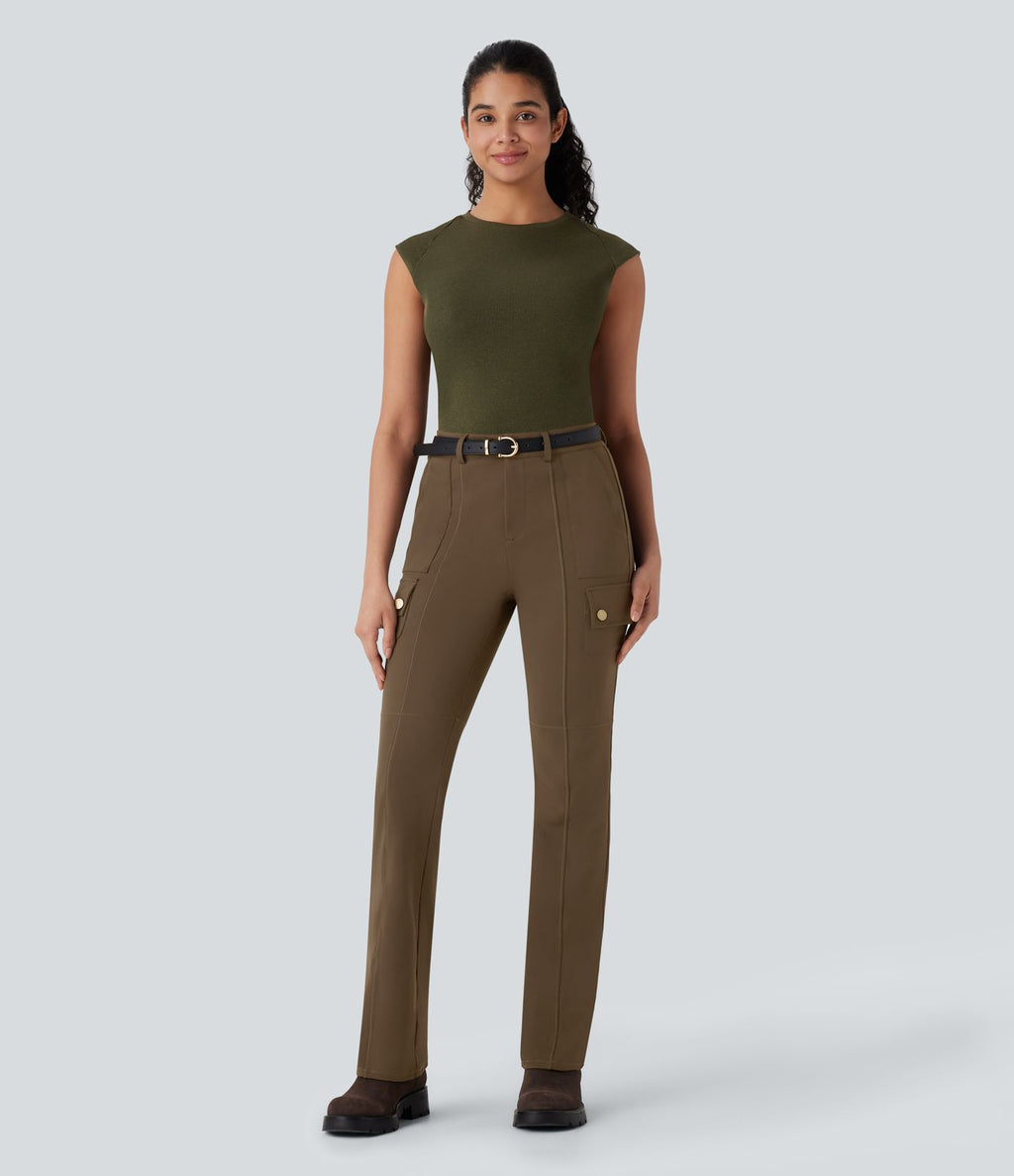 Pantalon cargo bootcut randonnée taille moyenne DayStretch avec poches