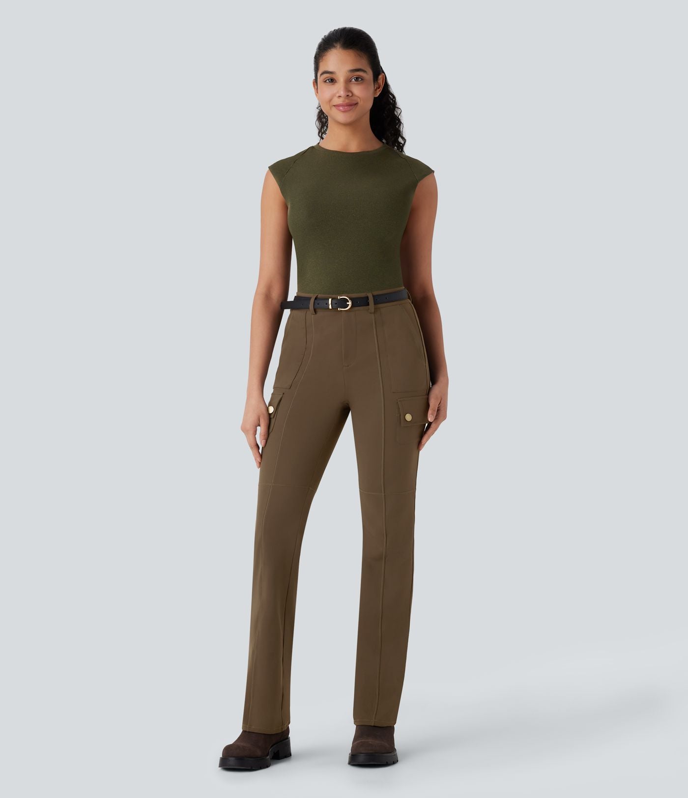 Pantalon cargo bootcut randonnée taille moyenne DayStretch avec poches