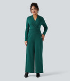 Combinaison tailleur col V manches longues avec zip et poches - Easy Peasy