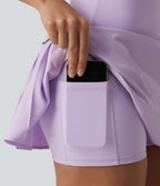 Jupe de tennis mini Breezeful™ plissée 2-en-1 taille haute, réfléchissante, séchage rapide, avec poches