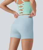 Short cycliste d’entraînement Halara UltraSculpt™ 8cm taille haute gainant avec poches