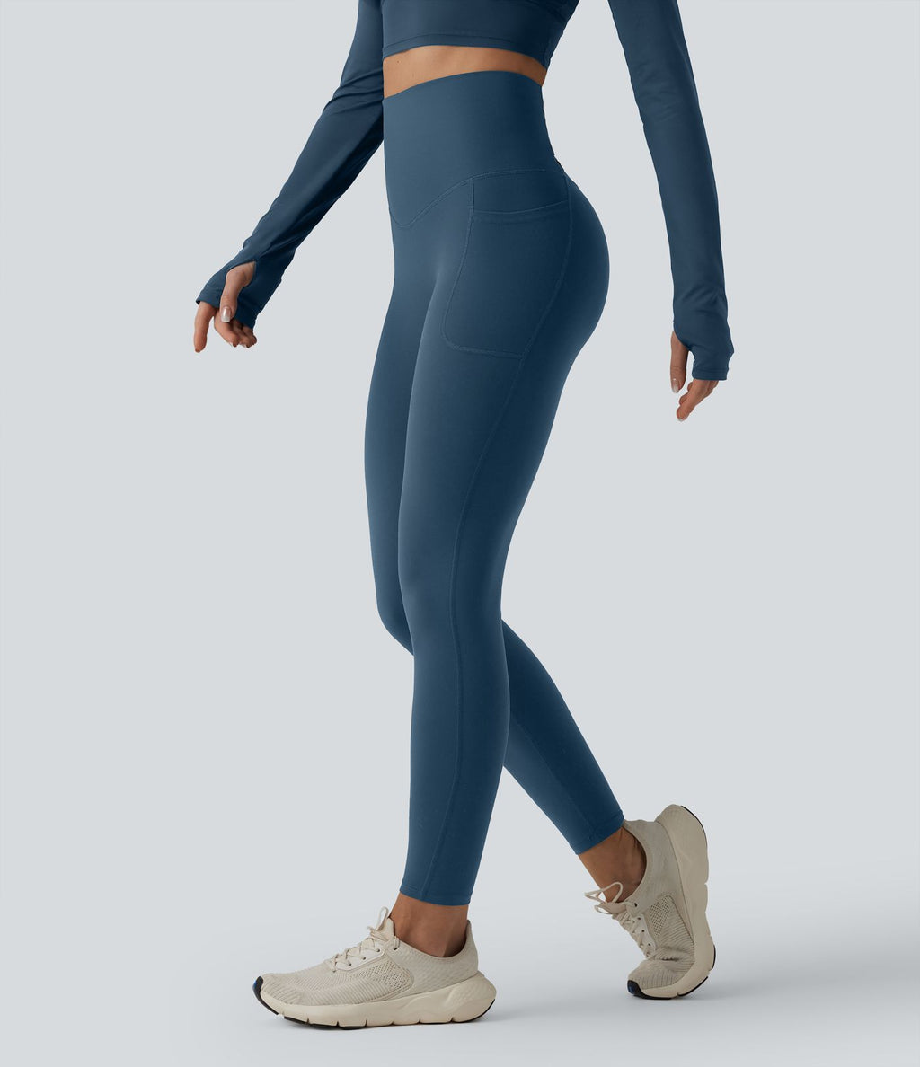 Halara Ultrasculpt™ Legging de running gainant taille haute dos croisé avec poches