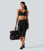 Brassière yoga SoftlyZero™ maintien léger à décolleté V plongeant, coussinets fixes, push-up, protection solaire UPF 50+