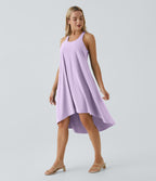 Robe décontractée mi-longue Breezeful™ dos nageur poche latérale fluide asymétrique séchage rapide A-C