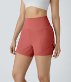 Breezeful™ Short 8,8cm Yoga Séchage Rapide 2 en 1 Taille Super Haute Ourlet Courbé Poches Latérales