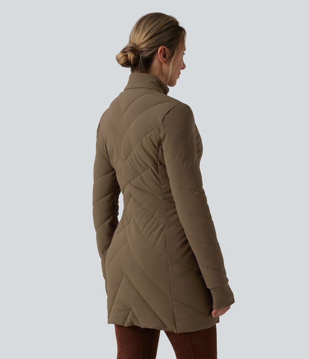 Doudoune PuffFlex col montant double zip avec passants pouces avec poches