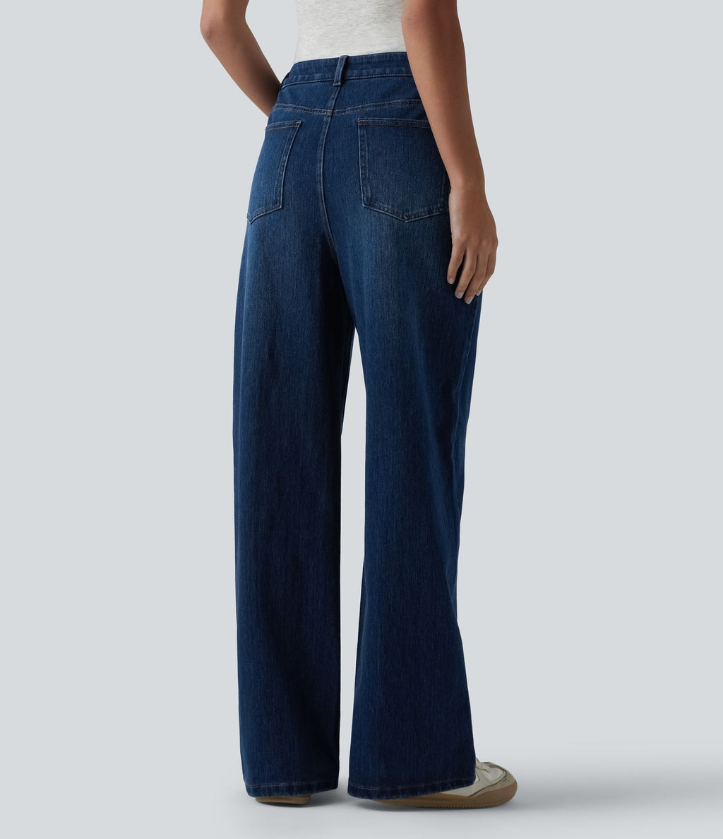 Jean Halara Flex™ taille haute large décontracté avec poches