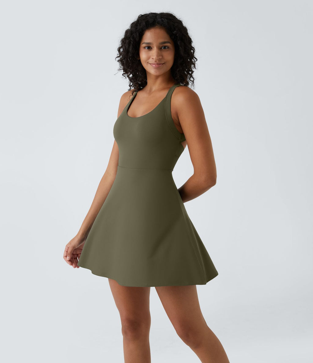 Robe de Danse Sport Mini à Volants Torsadés Dos Nu - Longueur Plus