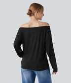 T-shirt épaules dénudées à manches longues