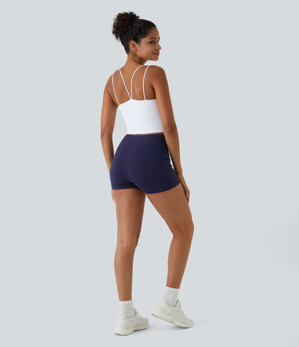 Débardeur running court dos en V bretelles doubles sans couture OneForm Seamless Flow