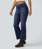 Halara Flex™ Jean 7/8 casual évasé en denim molleton taille mi-haute avec poches