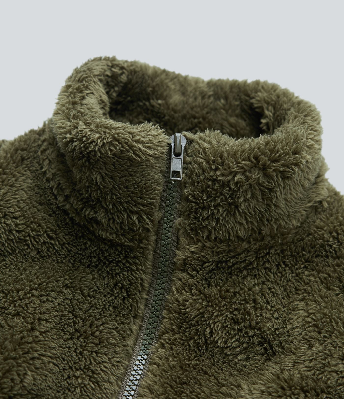 Veste décontractée sherpa col montant manches longues avec poches