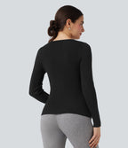 Pull col V manches longues croisé ajusté