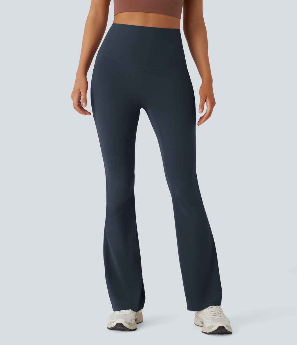 Pantalon de yoga à coupe bootcut gainant taille haute avec poches Halara UltraSculpt™