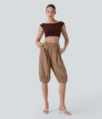 Pantalon pedal pusher fuselé taille haute DayStretch avec poches