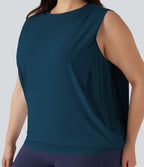 Débardeur yoga grande taille col rond Cool Touch - UPF50+