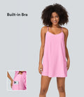 Robe Sport 2 en 1 avec Soutien-Gorge Intégré Dos Nageur Poches Latérales et Coupe Mini