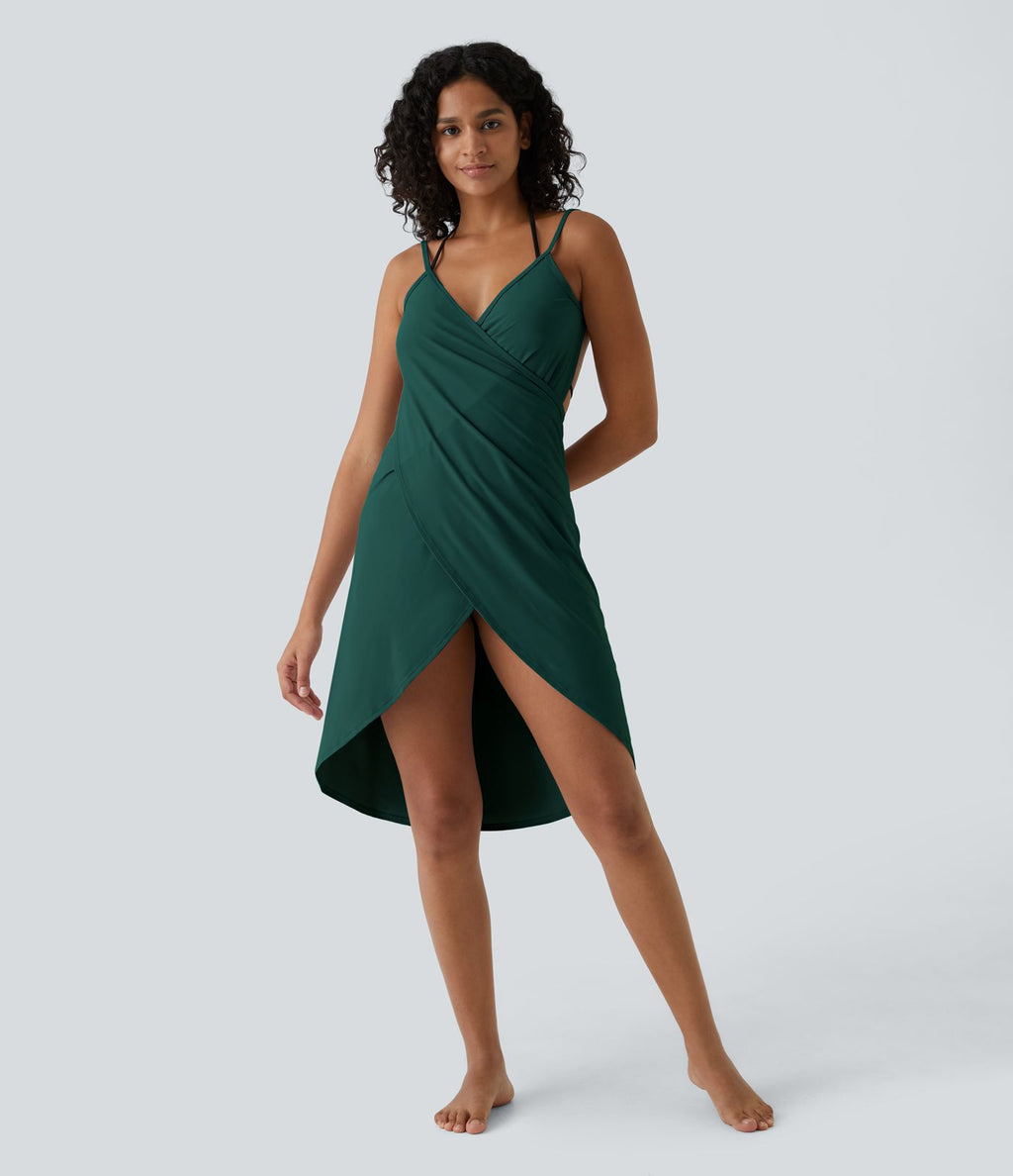 Robe de Plage Fines bretelles croisée dos nu effet portefeuille effet frais InstantCool