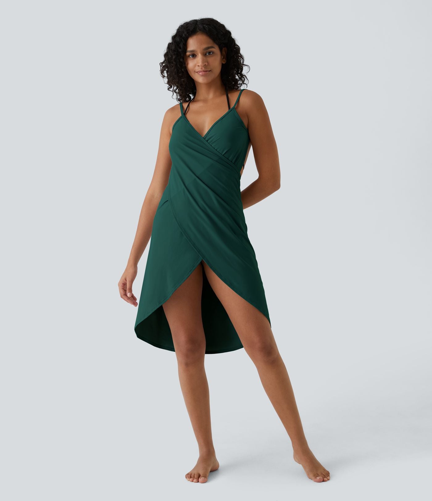 Robe de Plage Fines bretelles croisée dos nu effet portefeuille effet frais InstantCool