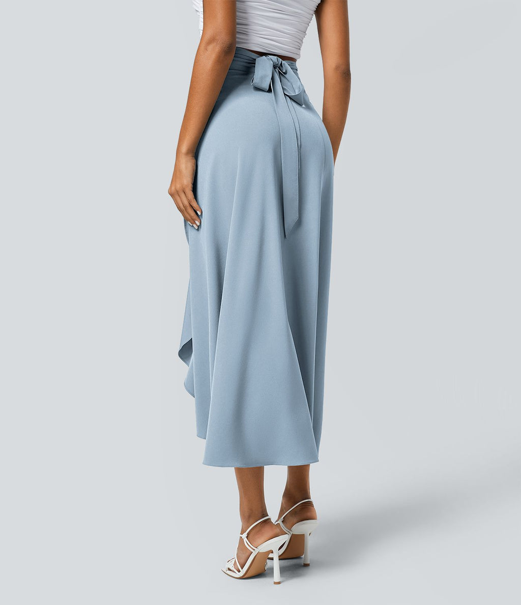 Jupe fluide de Vacances Breezeful™ Séchage Rapide Taille Haute Dos Noué Torsadé