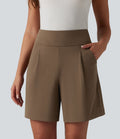 Short tailleur ample DayStretch taille haute 17,5 cm avec poches