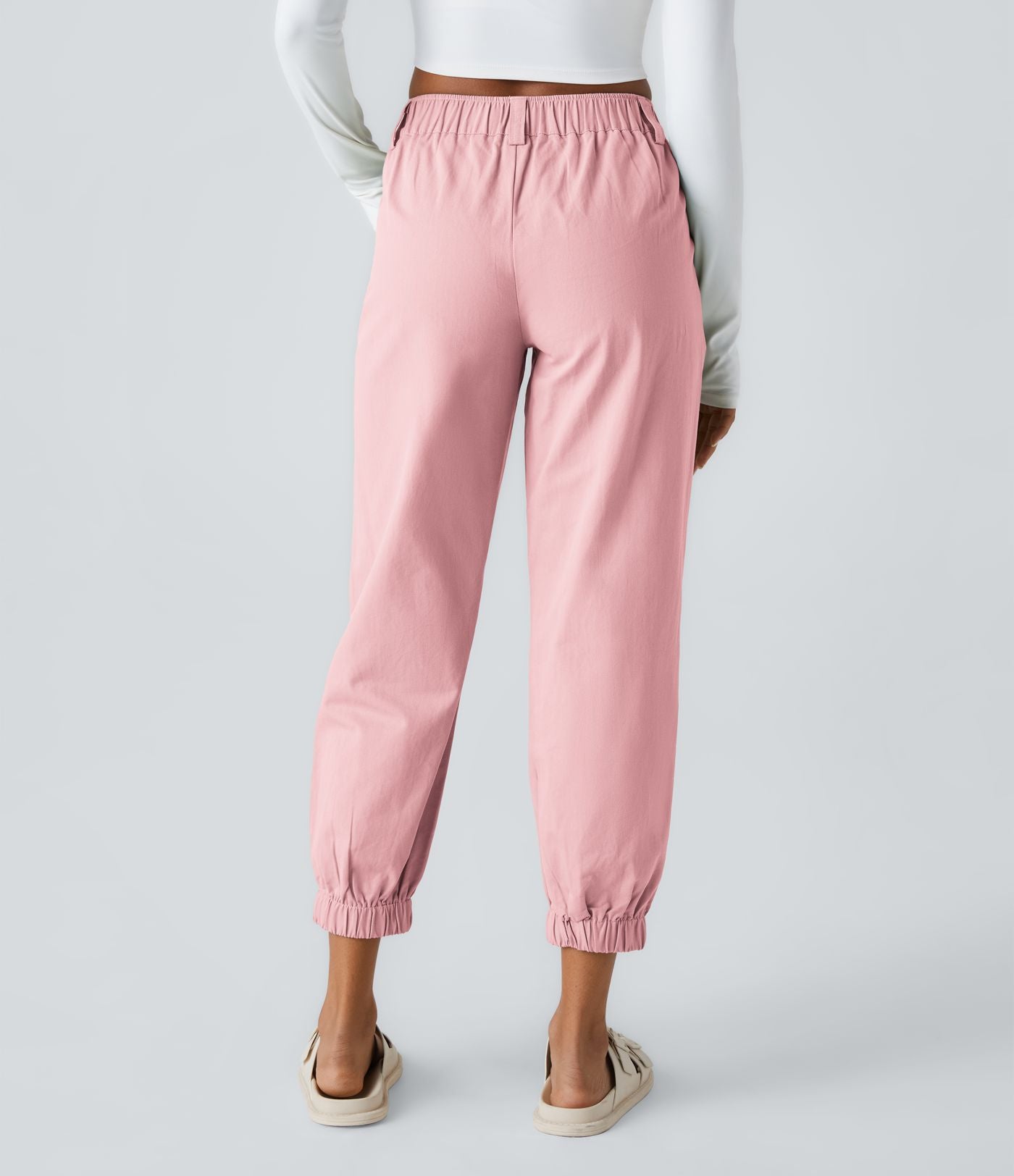 Joggings décontractés à taille mi-haute avec poches