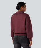 Sweat-shirt oversize SpacerTek™ col tunnel et demi-fermeture éclair