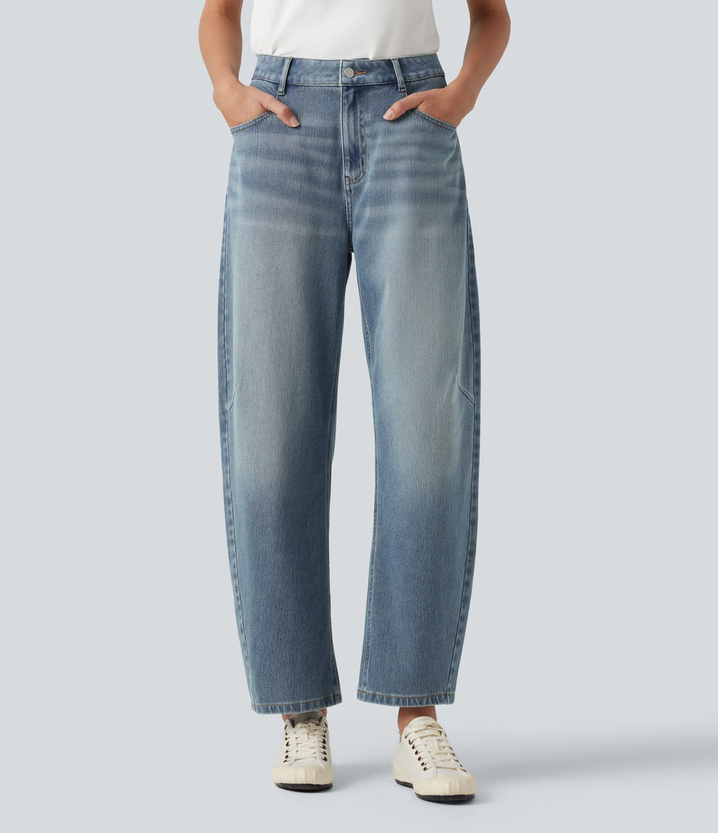 Jean coupe barrel Halara Flex™ taille haute avec poches