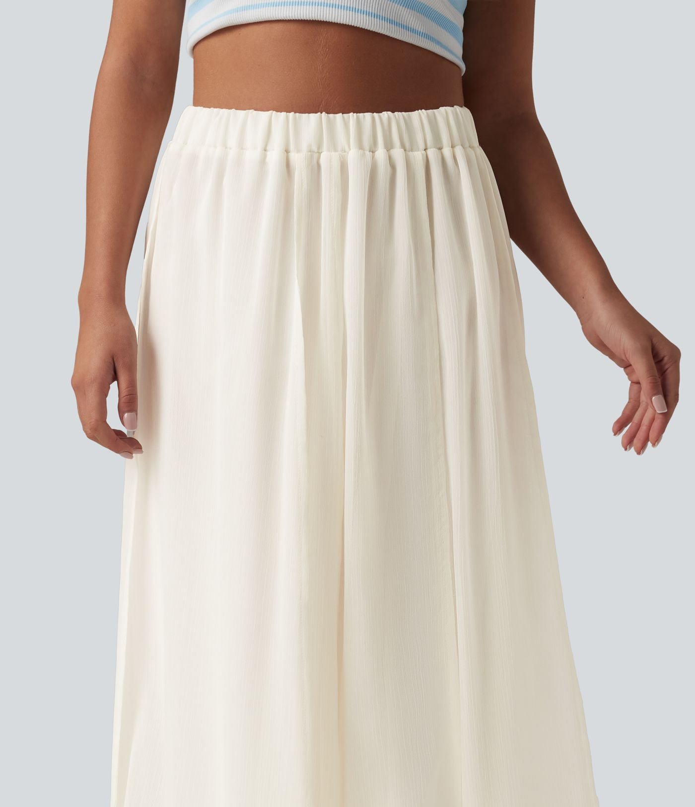 Jupe midi fluide taille haute
