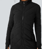 Doudoune PuffFlex col montant double zip avec passants pouces avec poches