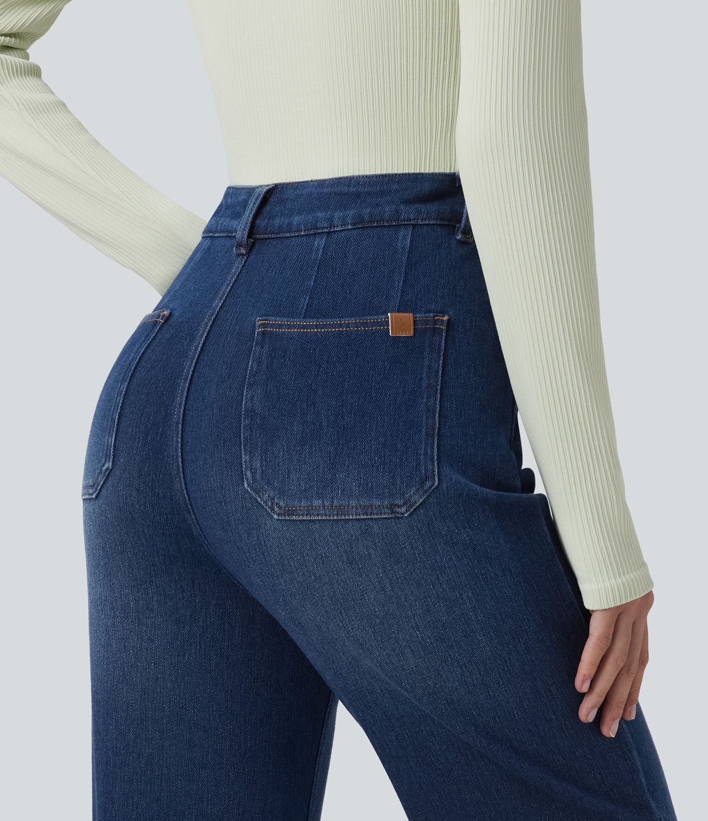 Jean Halara Flex™ taille haute gainant coupe droite décontracté avec poches