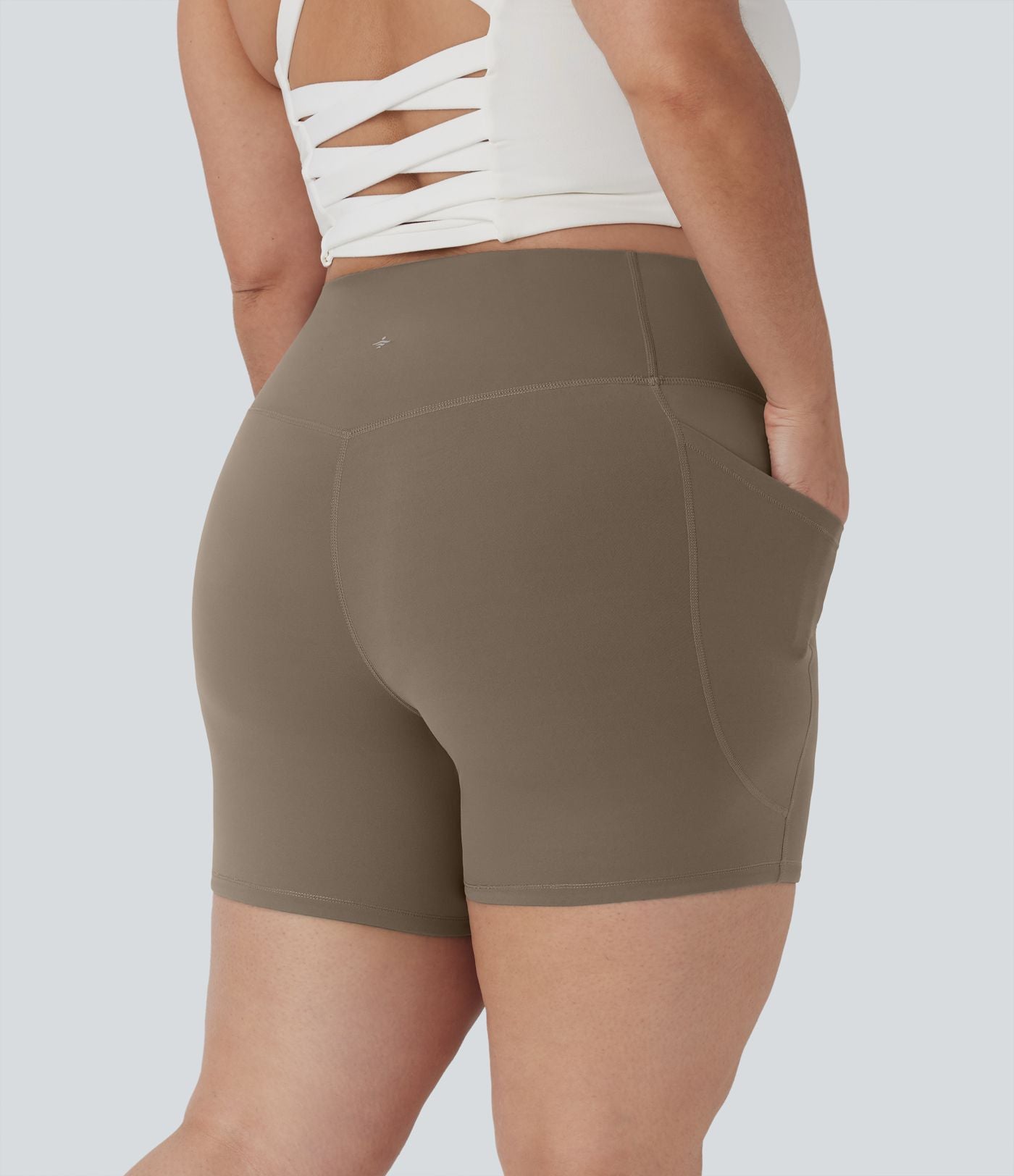 Short cycliste 12,5 cm d'entraînement gainant taille haute grande taille avec poches Halara UltraSculpt™