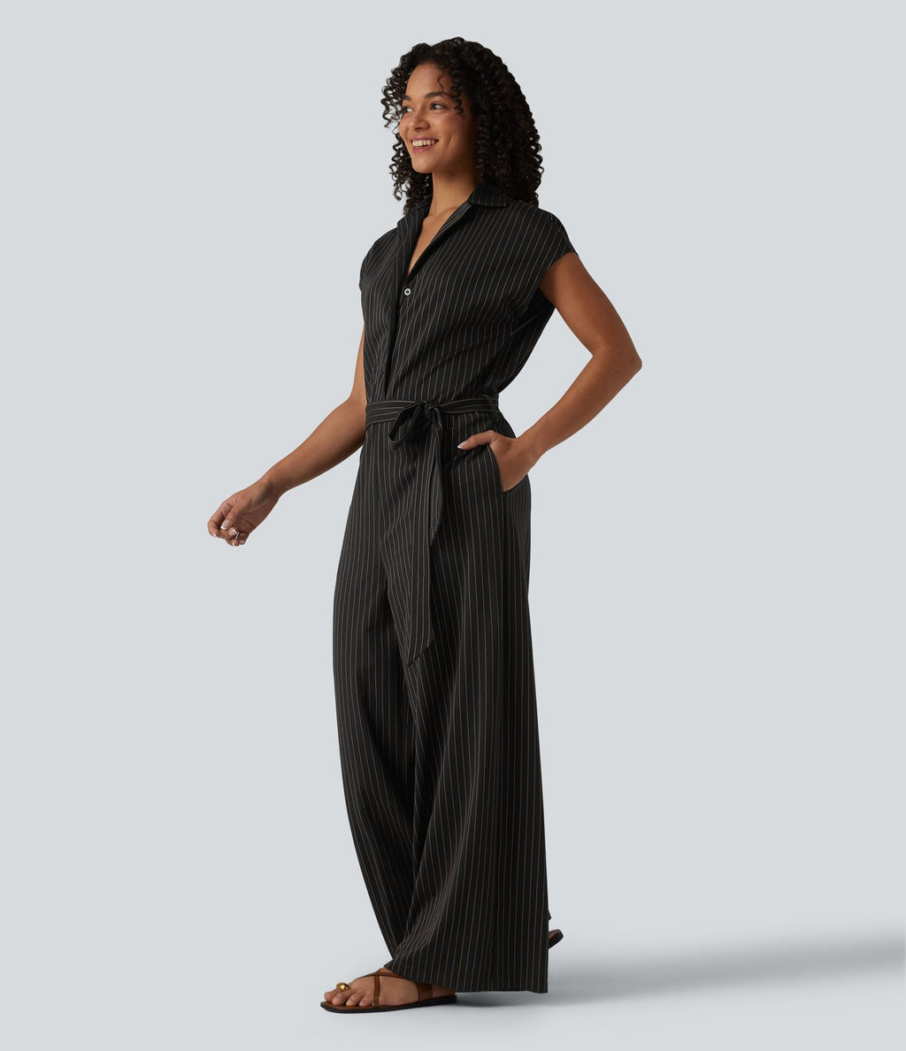Combinaison chemise manches courtes bureau à effet frais avec ceintures et poches, accès facile Easy Peasy