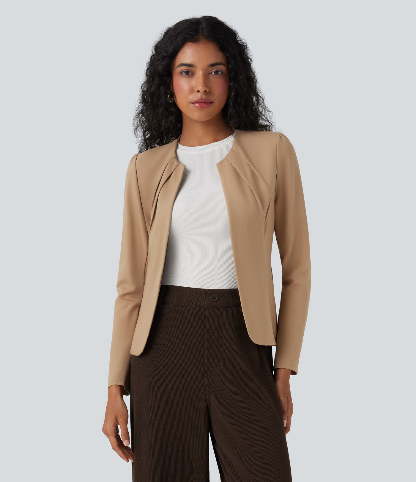 Blazer de travail col rond à agrafes