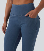 Jean évasé Halara Flex™ casual gainant taille haute avec poches