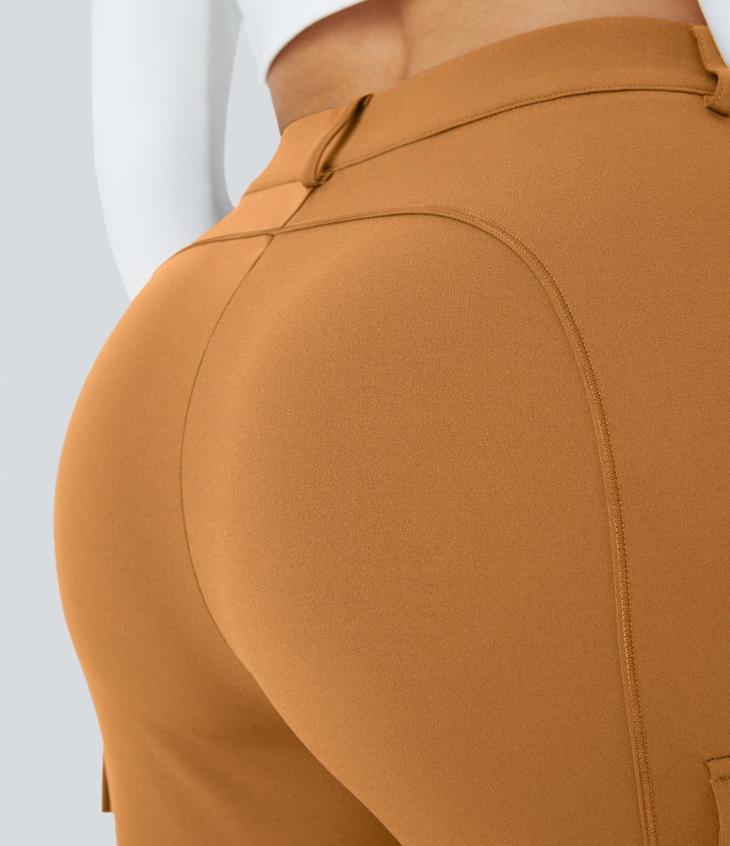 Pantalon cargo ajusté uni taille haute DayStretch avec poches zippées
