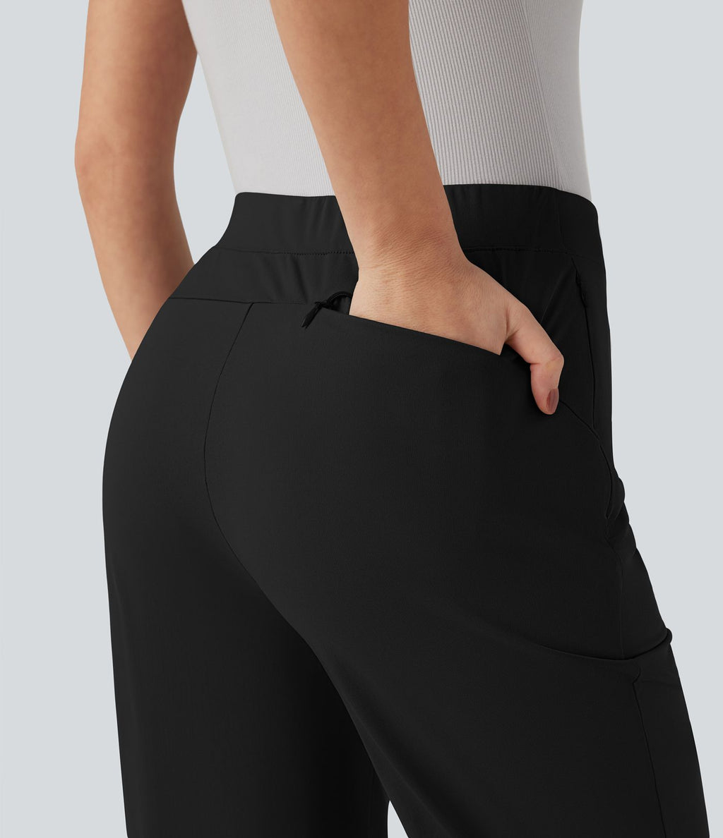 Pantalon de travail Halara Flex™ droit 7/8, taille haute, avec poches