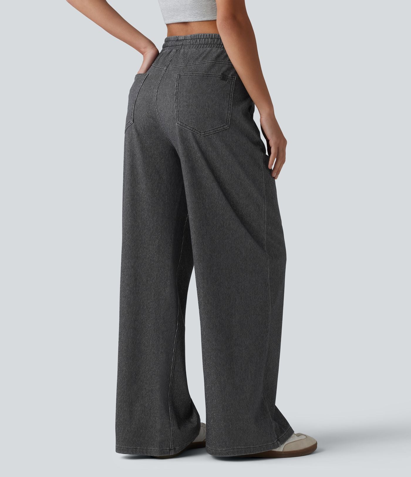 Jogging taille basse Halara Flex™ jambes larges, effet sparkle, avec poches