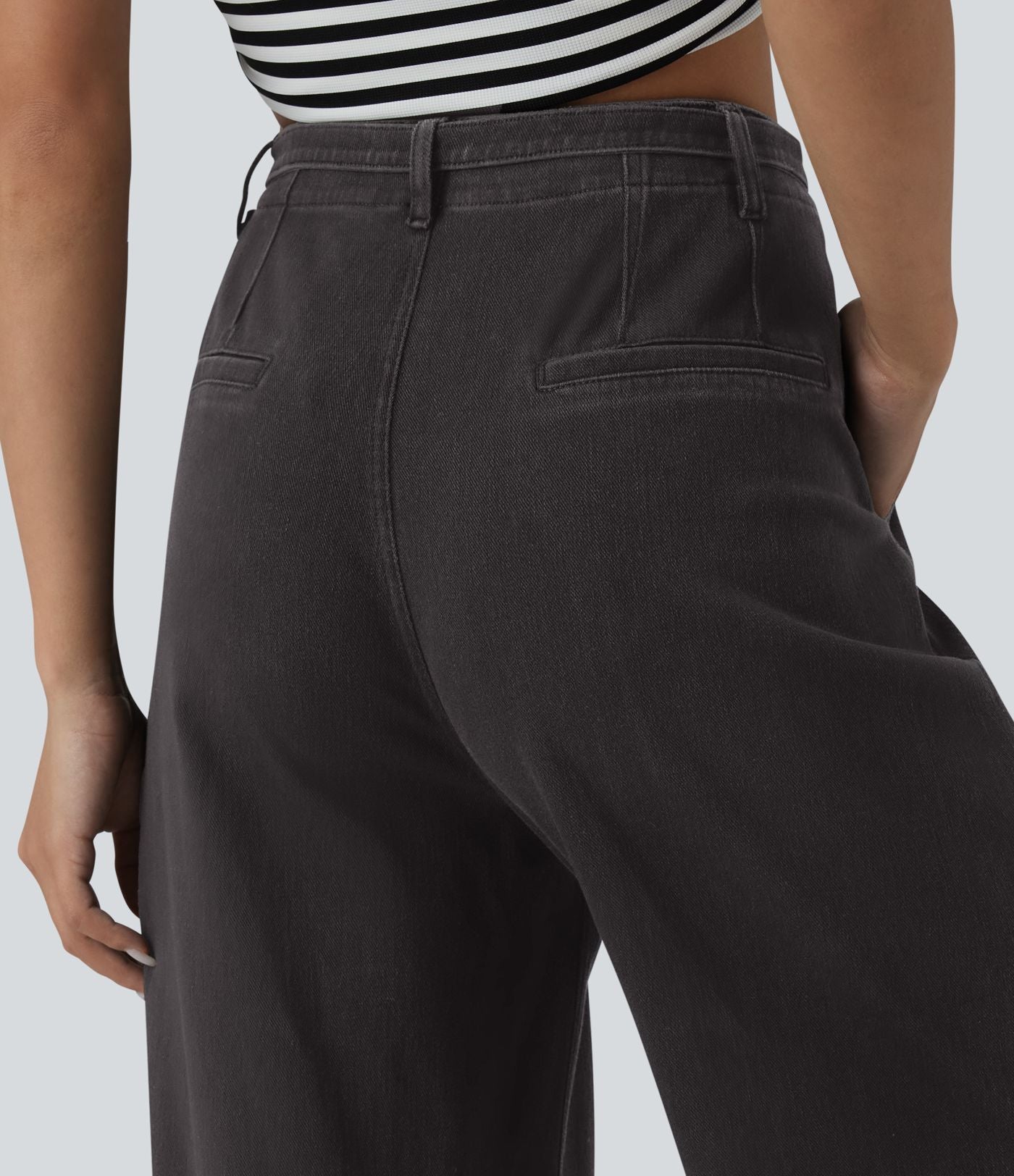 Jean large Halara Flex™ casual taille haute avec ceinture et poches