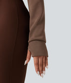 Sweat-shirt décontracté SpacerTek™ col bateau, manches longues avec trous pour les pouces