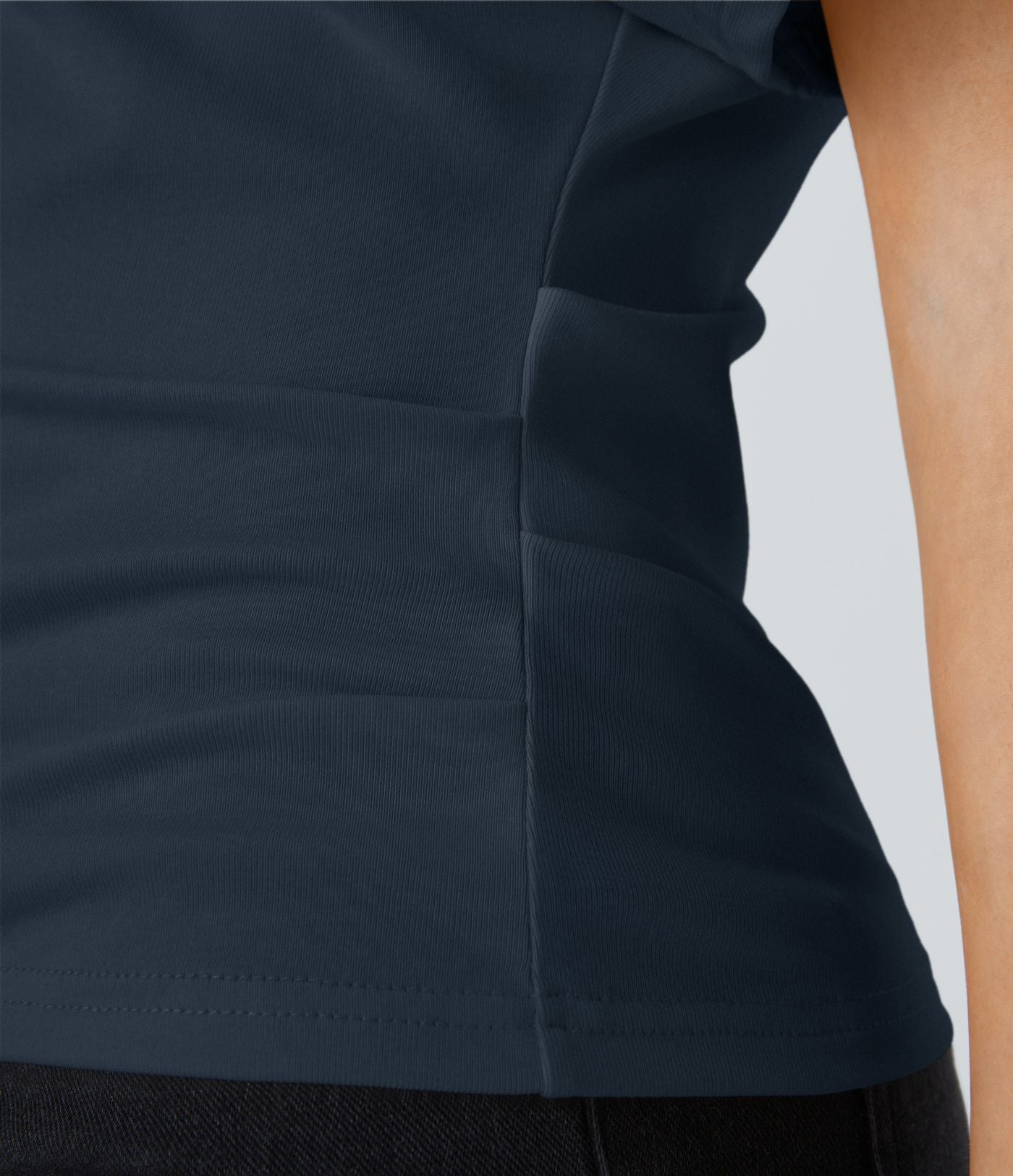 Top Casual Épaules Dénudées Manches Courtes Ruchées