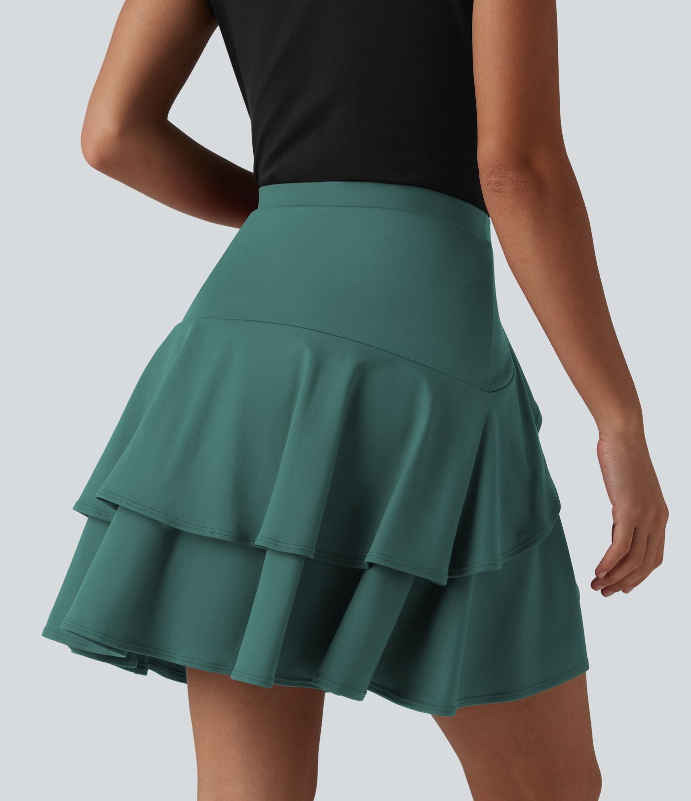 Jupe mini décontractée 2-en-1 SoftlyZero™ Airy effet frais InstantCool taille haute à volants superposés avec poche