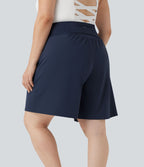 Bermuda de yoga grande taille SoftlyZero™ Airy taille haute effet frais InstantCool avec poches