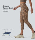 Legging corsaire d'entraînement taille haute gainant imprimé léopard Halara UltraSculpt™ avec poches