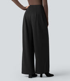 Pantalon tailleur SpacerTek™ taille super haute, jambe large croisée
