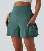 Short de sport SoftlyZero™ Airy taille haute gainant et rafraîchissant 2 en 1, 12,5 cm, avec poches