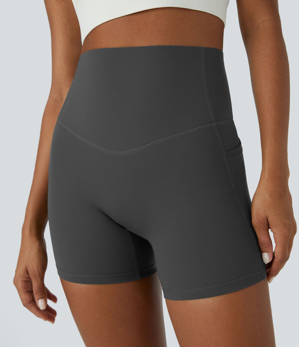 Short cycliste d'entraînement gainant taille haute UltraSculpt™ SoCinched à poches latérales 12,5 cm