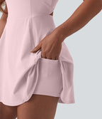 Robe de sport mini 2-en-1 SoftlyZero™ Airy col U poches effet frais InstantCool danse bonnets E-G, accès facile Easy Peasy