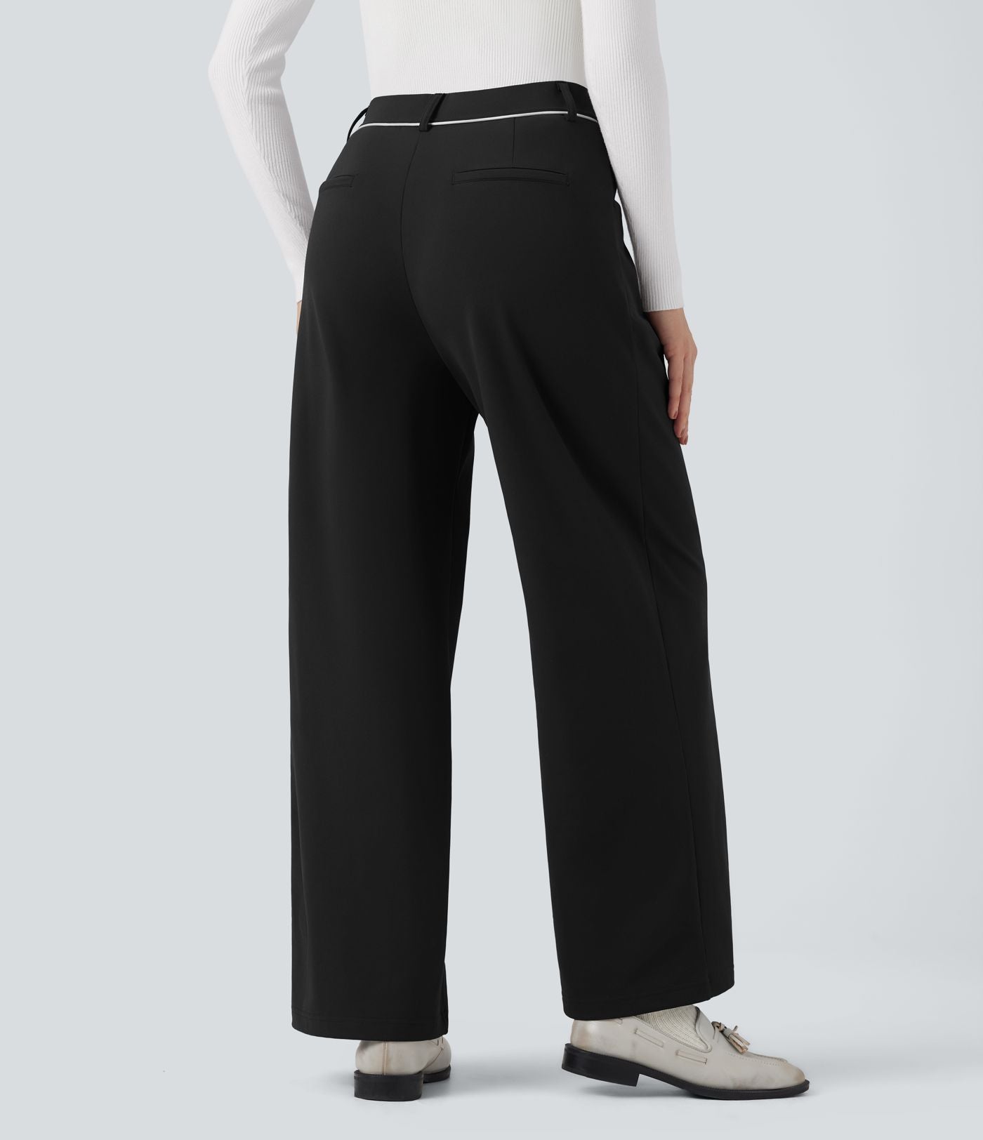 Pantalon tailleur droit thermique SoftlyZero™ Plush taille mi-haute avec poches